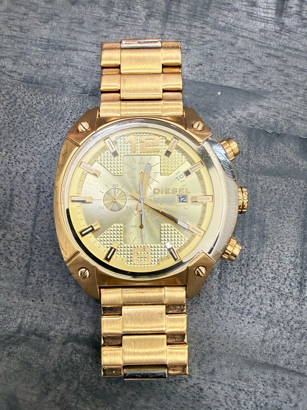 Diesel Gold-Tone Men's Chronograph Watch/Battery not included.